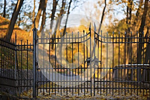 Shut iron spiked gates photo