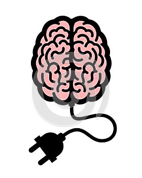 Shut off brain - human organ is unplugged from electricity and electric power.