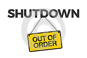 Shutdown - notification about being out of order and closed. photo