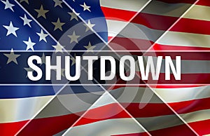 Shutdown US economic damage, 3d rendering. Government shutdowns in the United States. United States politics. Congress fails to