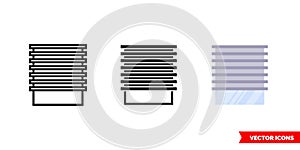 Shutter closed icon of 3 types color, black and white, outline. Isolated vector sign symbol