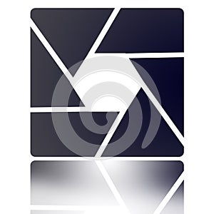 Shutter frame with reflection