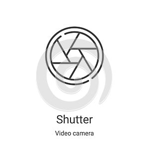 shutter icon vector from video camera collection. Thin line shutter outline icon vector illustration. Linear symbol for use on web