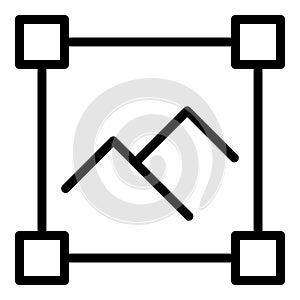 Shutter snapshot icon outline vector. Screen button