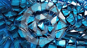 Shuttered Cyan Colored Broken Glass Abstract Background AI Generative