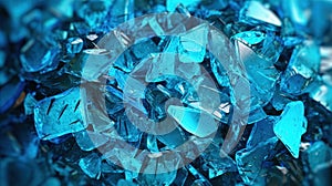 Shuttered Cyan Colored Broken Glass Abstract Background AI Generative