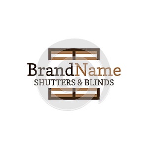 Shutters and Blinds Logo Template Vector.