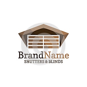 Shutters and Blinds Logo Template Vector.