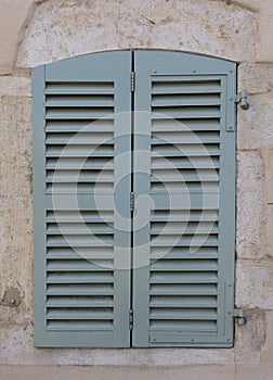 Shutters Blue Closed France in Burgundy
