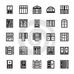 Shutters solid icons