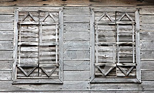 Shutters of traditional wooden house in Old Town of Sozopol, Bulgaria