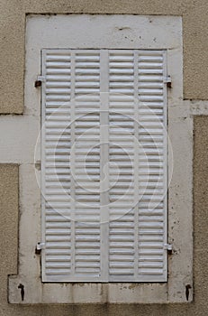 Shutters White Closed in Burgundy France