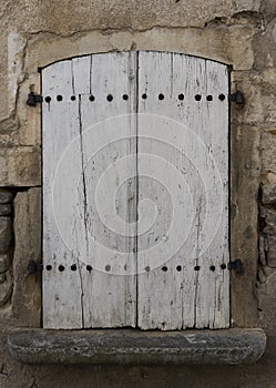 Shutters White Old Closed in Burgundy France