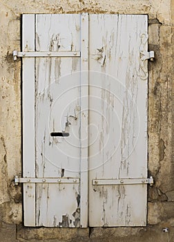 Shutters White Old Closed France