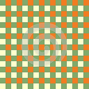 Green Orange Checkered Y2K Pattern