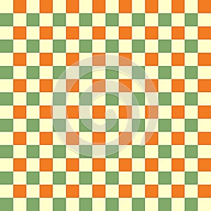 Orange Green Checkered Y2K Pattern