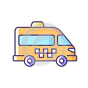 Shuttle buses RGB color icon