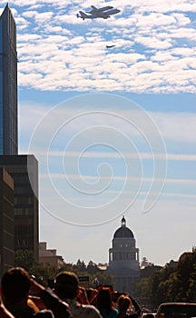 Space Shuttle Endeavor Sacramento flyover photo