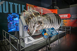 Shuttle engine inside the Shuttle Atlantis exhibit