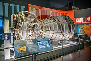 Shuttle engine inside the Shuttle Atlantis exhibit