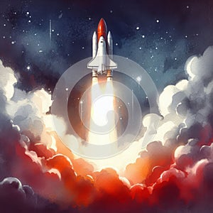 Rocket Launch Through Atmosphere