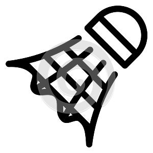 Shuttlecock black line icon. Badminton sport symbol