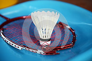 Shuttlecock and broken racket