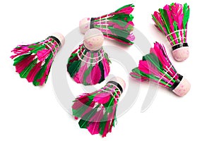 Shuttlecock with feathers
