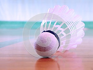 Shuttlecock on the floor