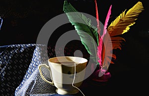 Shuttlecock and tea cup