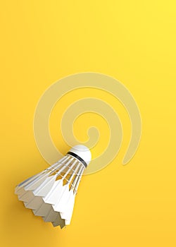 Shuttlecock on yellow background