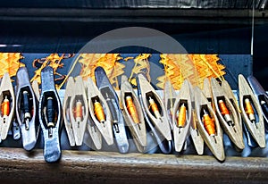 Shuttles of a traditional loom