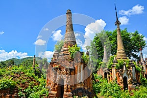 Shwe Indein Pagoda in Inle Lake, Shan State, Myanmar