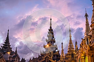 Shwedagon pagoda and golden buddhist temple, Yangon, Myanmar