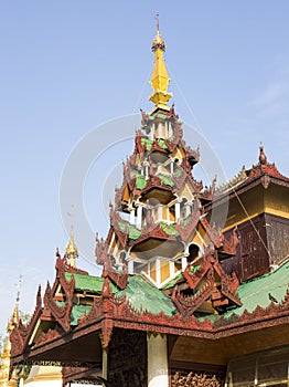 Shwedagon Pagoda Interior in Rangoon, Myanmar