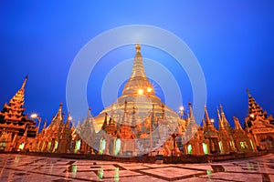 Shwedagon pagoda at twilight, Rangon,Myanmar