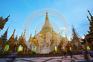 Shwedagon pagoda in Yagon, Myanmar photo