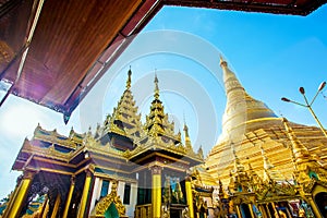 Shwedagon pagoda in Yagon, Myanmar