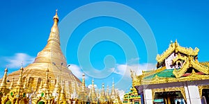 Shwedagon pagoda in Yagon, Myanmar