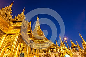 Shwedagon Pagoda in Yangon City, Burma
