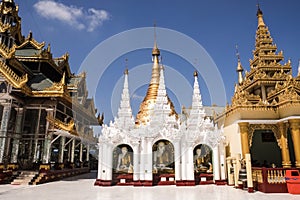 Shwedagon Pagoda Yangon, Myanmar.Myanmar art statue Unique, beautiful, outstanding.