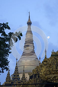 Shwedagon Paya and the Moon