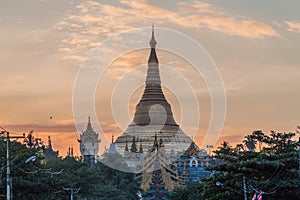 Shwedagon Paya Pagoda in Yangon, Myanm