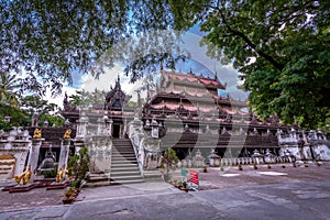 Shwenandaw Kyaung Temple or Golden Palace Monastery in Mandalay, Myanmar.