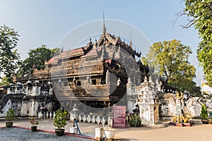 Shwenandaw Kyaung Temple or Golden Palace Monastery in Mandalay, Myanmar