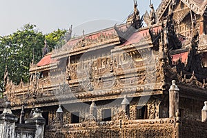 Shwenandaw Kyaung Temple or Golden Palace Monastery in Mandalay, Myanmar