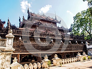 Shwenandaw monastery or golden palace in Mandalay, Myanmar 1