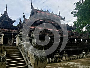 Shwenandaw monastery in Mandalay city, Myanmar