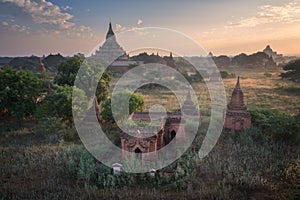 Shwesandaw Pagoda at Sunrise, Bagan, Myanmar