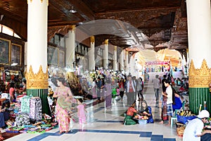 The entrance to Golden reclining Buddha, or Shwethalyaung Buddha. Bago. Myanmar